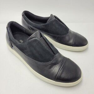 Ecco Soft 7 Women's Sz 6 EU 37 Slip On II Sneakers Premium Leather Shoes Black